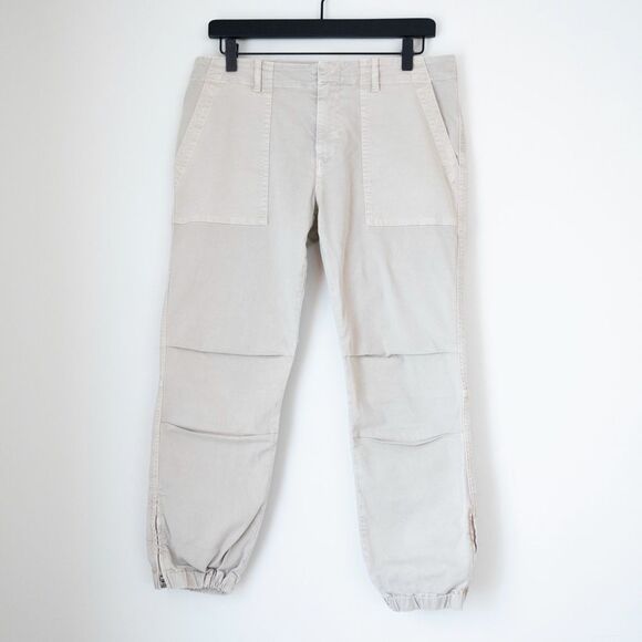 Nili Lotan Cropped French Military Capri Jogger Pant Eggshell Ivory Size 8 - Picture 3 of 10